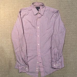 Gap slim fit pink plaid dress shirt. Size M. Used once.